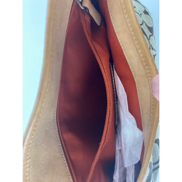 Coach Hampton Signature Tan Khaki 6091 Shoulder Handbag Purse - Picture 6 of 11